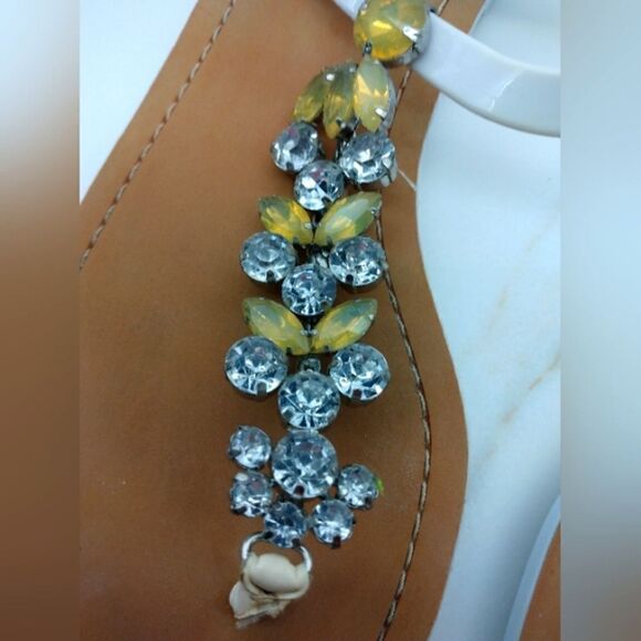 Ivanka Trump Rhinestone Jewel Strappy Sandals Shoes Sz - Picture 14 of 16